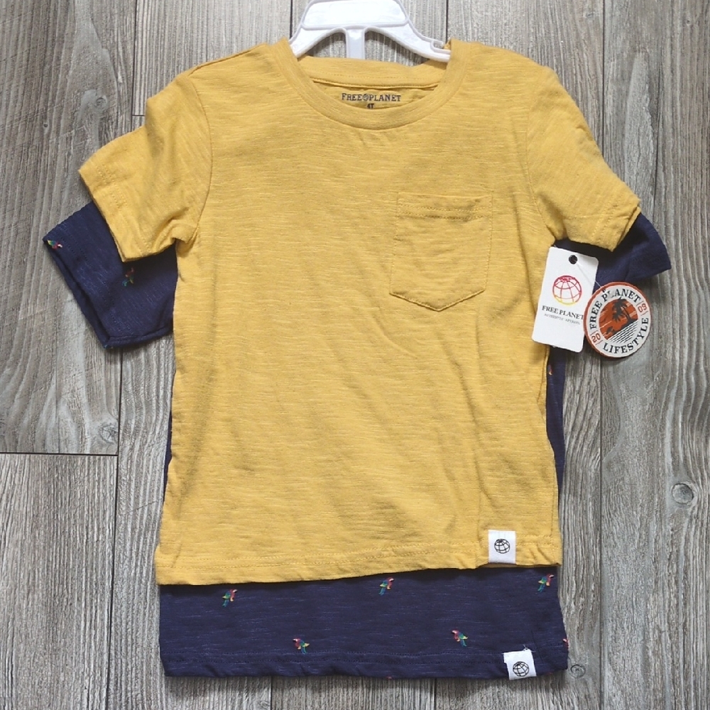 Free Planet Boys' 2 Pack Tee 4T NWT